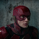 Ezra Miller in costume as DC Comics hero the Flash.